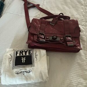 Frye Red distressed leather shoulder bag